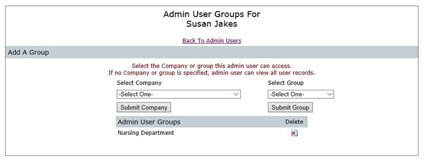 Admin User Groups